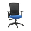 **Chaise de bureau ergonomique avec dossier en maille et assise rembourrée en bleu**