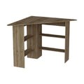 **Table d'angle en bois avec étagères intégrées**